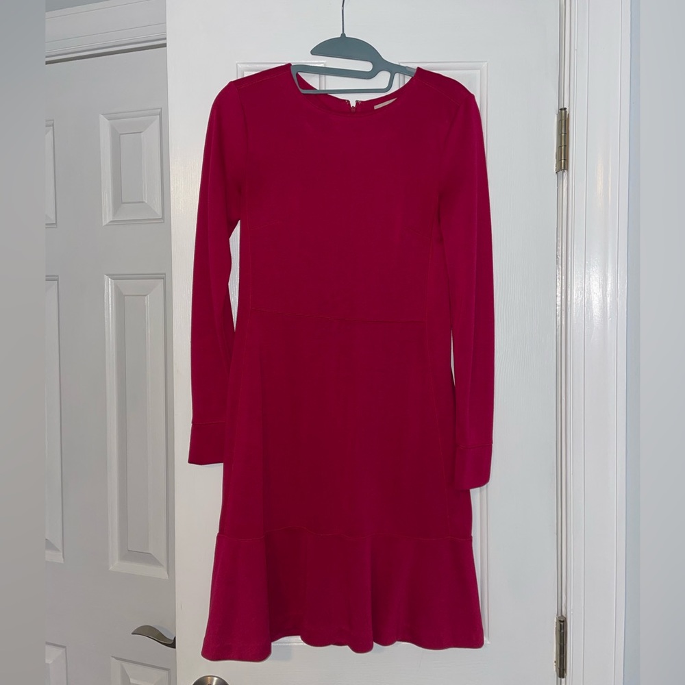 Long Sleeve Fuscia Dress